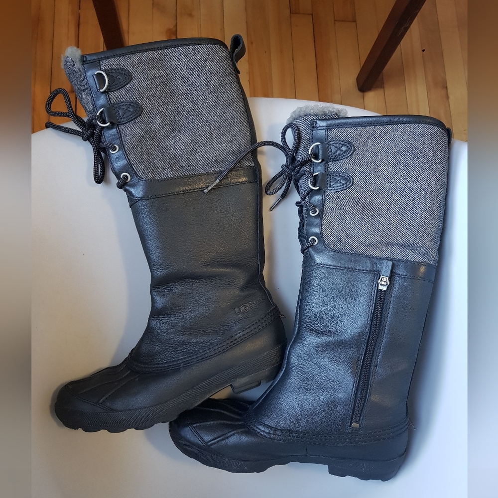 Ugg shearling waterproof tall leather boots - Picture 6 of 13